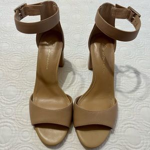 Antonio Melani Barmele Tan Leather Strap heels Size 7.5